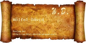 Wölfel Dávid névjegykártya