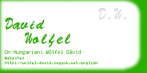 david wolfel business card